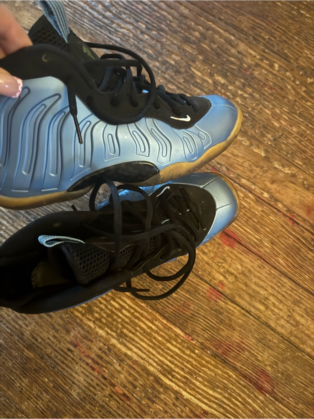Kids High-Top Basketball Sneakers in Light Blue and Black